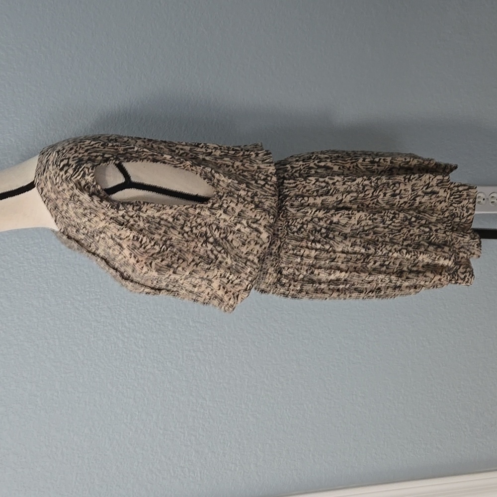 RAILS Angelina Smocked Waist Dress Mini Dress Animal Print Cream Black Sz Large - Picture 6 of 12